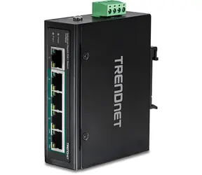 TRENDnet TI-PG50 / Průmyslový switch / 5 portů / 4x Gigabit PoE+ / 120W / L2 unmanaged / DIN-Rail