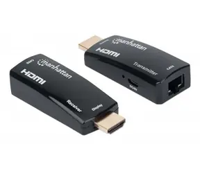 Manhattan HDMI extender kit / Prodlužovač signálu HDMI / Cat6 / max. 60 m / 1080p 60 Hz / PoC
