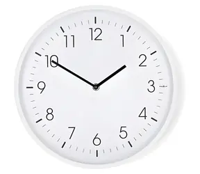Nedis CLWA1226WT bílá / Nástěnné hodiny / Průměr: 300 mm / Plast / Tichý pohyb