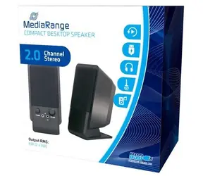 MediaRange MROS352 černá / Reproduktory 2.0 / 6W / USB / 3,5mm