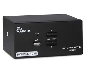 Inter-Tech AS-22HA / KVM přepínač / 2 porty / HDMI / USB / kovové provedení