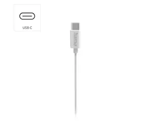 Hama Curly bílá / Sluchátka do uší s mikrofonem / USB-C / 1,2 m