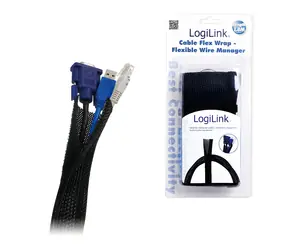 LogiLink Kabelový organizér flexibilní černá / Kabelový organizér / 180 cm / -30 až 125 °C