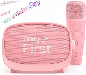 MYFIRST Karaoke sada Voice 2 růžová / Mikrofon a reproduktor / bezdrátová / zvukové efekty