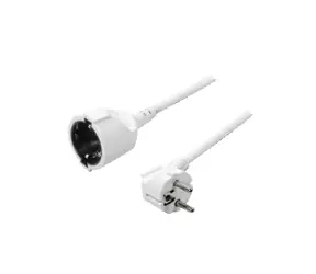 LogiLink LPS101 bílá / Prodlužovací kabel / 3 m / úhlová vidlice / 16 A