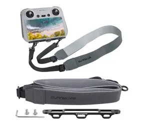 SUNNYLIFE Držák se šňůrkou MM3-GS389 pro ovladač DJI RC / Příslušenství pro dron / Hliník + PU kůže / 62,5-80 cm