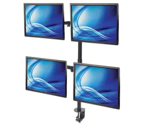 Manhattan Držák pro 4 monitory 13-32" černá / Stolní držák monitoru / VESA 75x75-100x100 mm / nosnost 32 kg