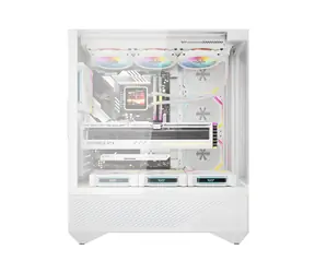 darkFlash DY460 bílá / Skříň / Big Tower / ATX/M-ATX/ITX / Tvrzené sklo / 4× ARGB ventilátor / USB-C 3.2 Gen 2