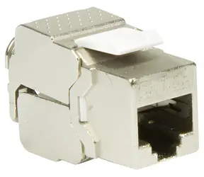 LogiLink Keystone CAT6A STP bílá / Síťový konektor / RJ-45 / 500 MHz / stíněný