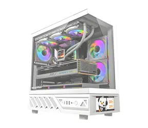 darkFlash DS950V bílá / Počítačová skříň / ATX / IPS displej / 270° panel / 6x ventilátor