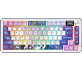 Redragon K708AK-RGB-PRO Flekact Pro fialová / Herní klávesnice / mechanická / Leopard L / RGB / bezdrátová