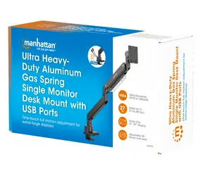 Manhattan monitorové rameno s USB porty černá / Monitorové rameno / do 57" / nosnost 27 kg / VESA 75-200 / USB-A+USB-C