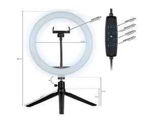 Tracer RING 26 cm / Kruhové LED světlo / 120 LED / USB / stativ 9 cm / 2700-7000 K