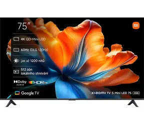 75" Xiaomi TV S Mini LED 75 2026 šedá / Televize / Mini LED / 4K UHD / 60Hz / HDR10+ / DVB-T2&C&S2