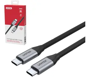 Unitek C14091ABK stříbrná / Kabel / USB-C (M) - USB-C (M) / 2 m