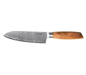 G21 Gourmet Damascus / Nůž Santoku / 17 cm / rukojeť zebrawood