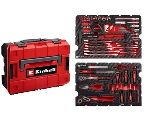 Einhell E-CASE 80 černá/červená / Kufr na nářadí / 80 dílů / nosnost 300 kg