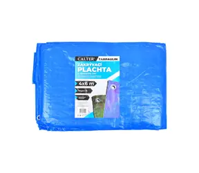 RULYT Krycí plachta 4x6 m modrá / Krycí plachta / 100 g/m2 / Nepromokavá s oky