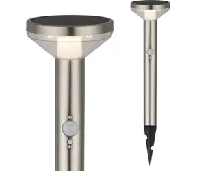 Maclean MCE465 C/M chrom mat / Solární LED lampa / senzor pohybu / IP44 / 3 režimy / Li-ion 1200 mAh