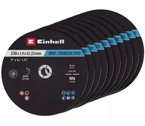 Einhell Sada řezných kotoučů na kov 230x2,0 mm / Řezné kotouče na kov / 230 mm / 2,0 mm / 10 ks