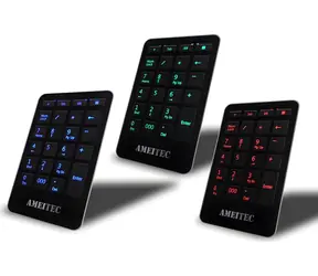 AMEI AM-KN101G zelená / Numerická klávesnice / USB / podsvícená / svinovací kabel