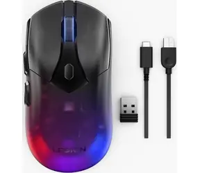 Lenovo Legion M410 transparentní / Herní myš / Optická / 16 000 DPI / Drátová i bezdrátová / Podsvícená