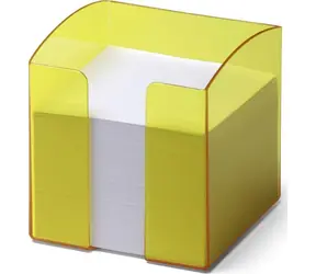 Durable TREND průhledná žlutá / Zásobník na lístečky / 90x90 mm / 800 ks