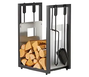 OEM Sada krbového nářadí s košem / Krbové nářadí / nerezová ocel / 4 ks