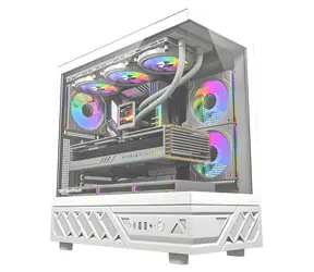 darkFlash DS950 bílá / Počítačová skříň / ATX / 6x ventilátor 120mm / tvrzené sklo / USB-C 3.2 Gen 2