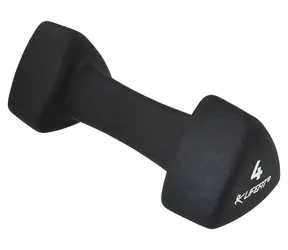 Lifefit TRIANGLE 4 kg černá / Neoprenová činka / ocelové jádro / protiskluzový povrch