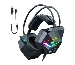 ONIKUMA X20 černá / Herní sluchátka / USB / jack 3.5 mm / RGB / mikrofon