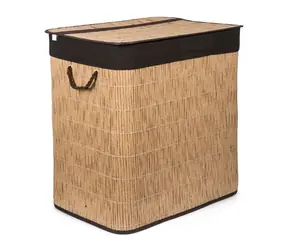 G21 Koš na prádlo ratanový design hnědý / Koš na prádlo / 150 l / s rozdělovači