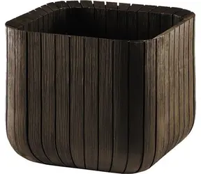 Keter Cube Planter S whiskey hnědá / Květináč / 29,5 x 29,5 x 29,5 cm
