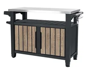 Keter UNITY XL Ashwood / Grilovací stolek / 207 l / venkovní úložný box
