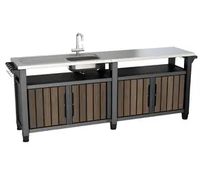 Keter Grilovací stolek UNITY Chef 415 l walnut / Grilovací stolek / Objem 415 l