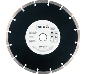 YATO Kotouč diamantový řezný 230x22,2 mm / Suché řezání / Beton, dlažba, zdivo, kámen / Max. 6500 ot/min