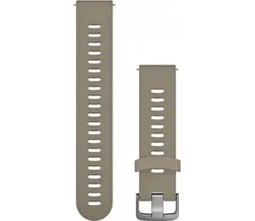 Garmin Řemínek silikonový pískový, ocelově stříbrná přezka / Řemínek / Quick Release 20 mm