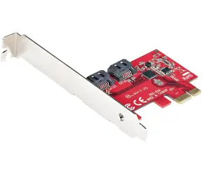 StarTech PCIe SATA III řadič 2-port červený / Řadič / 2x SATA III / ASMedia ASM1161
