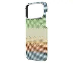 Comma Woven Kevlar Magnetic Shockproof Case Green Orange Light / Zadní kryt / iPhone 17 Pro Max / Kevlar / magnetický