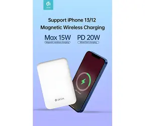 Devia Smart Series Magnetic černá / Powerbanka / 5 000 mAh / bezdrátové nabíjení / PD 20W / MagSafe