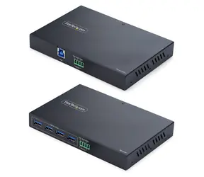 StarTech USB 3.0 extender 4 porty černá / Extender / 2× LAN / Napájecí adaptér