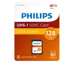 Philips SDXC 128GB / Paměťová karta / Class 10 / UHS-I U1 / čtení 80 MB/s