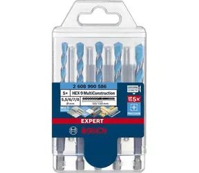 Bosch EXPERT HEX-9 MultiConstruction / Sada vrtáků / 5,5-6-7-8 mm / 5 ks / 6,3 mm šestihranná stopka