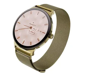 Garett Verona 2 zlatá / Chytré hodinky / AMOLED / Bluetooth hovory / IP68 / MESH řemínek