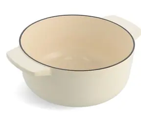 KITCHENAID Litinový kastrol s poklicí krémová 22 cm / 3,3 l / litina / do 260 °C