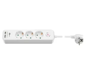 Goobay 41264 bílá / Zásuvkový blok / 3x zásuvka / vypínač / USB