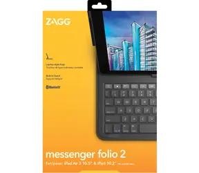 ZAGG Messenger Folio2 tmavě šedá / Pouzdro s klávesnicí / Apple iPad 10.2" a iPad Air 10.5" / německá klávesnice