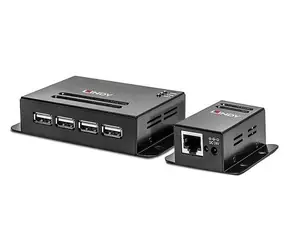 Lindy USB 2.0 Cat.6 Extender černá / USB extender / 4 porty / dosah 50 m