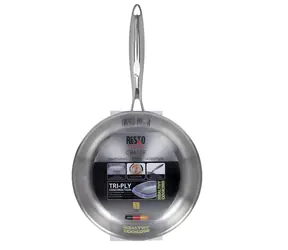 RESTO 95002 Pánev na smažení CRATER 26 cm / Klasická pánev / TRI-PLY nerez/hliník