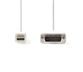Nedis kabel Mini DisplayPort - DVI-D 24+1 bílá / Kabel / DisplayPort 1.2 / 21,6 Gbps / 2 m